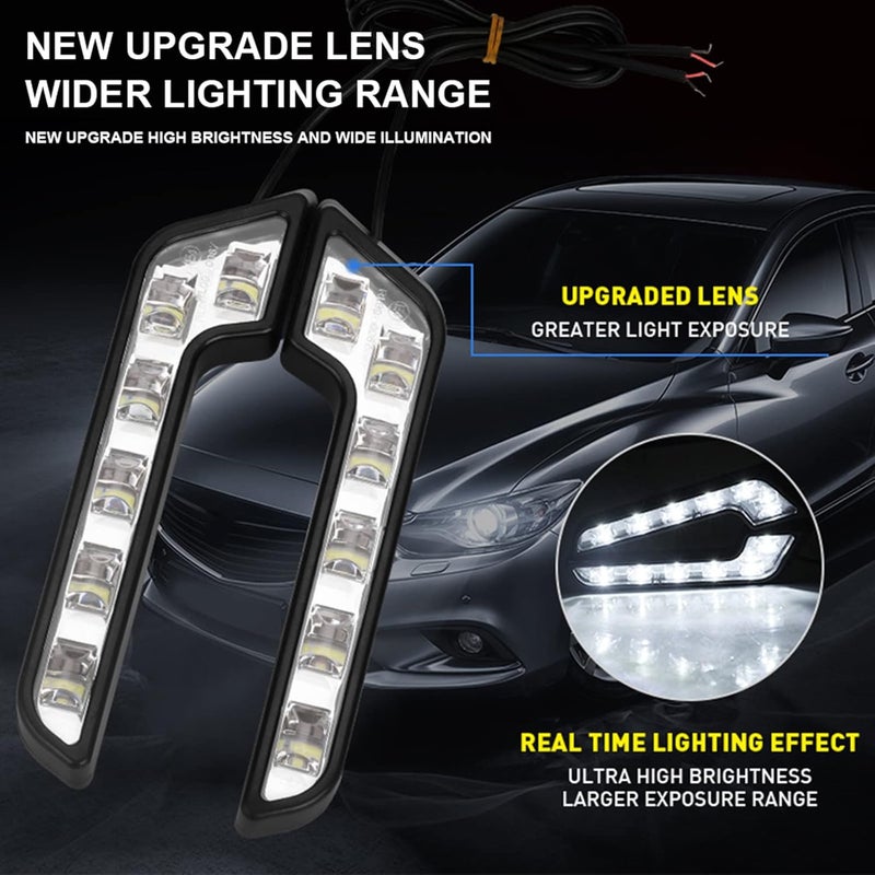 EOHMAK LED Daytime Running Light Kits 2PCS 12V L Shaped Driving Lamp Daytime Running Fog Light Durable Waterproof Car LED Lamp - Image 4